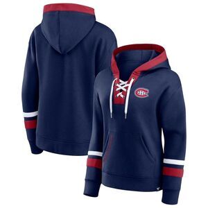 NWT Montreal Canadiens NHL Hockey Fanatics Womens Lace Up Sweatshirt Hoodie 2XL